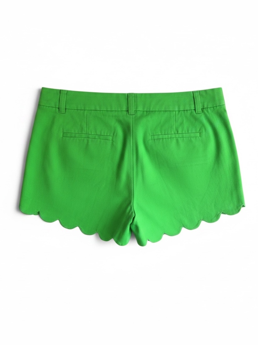 J. Crew Bright Green Scallop-Hem High Waist Shorts - Picture 3 of 8